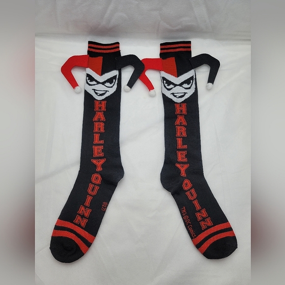 DC Comics Harley Quinn Knee High Socks (Size 4-10) - Picture 1 of 5